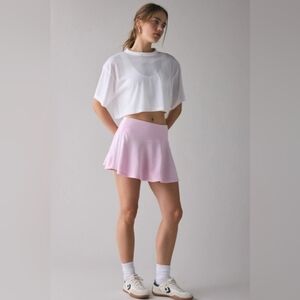 NWT Adidas Athletic Mini-Skirt in Pink with Three-Stripe Trim ■ Size L